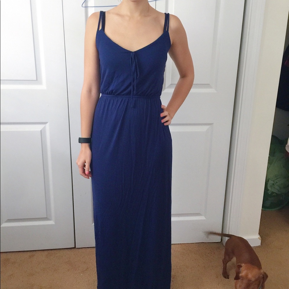 Navy blue maxi dress casual - Picture 1 of 6